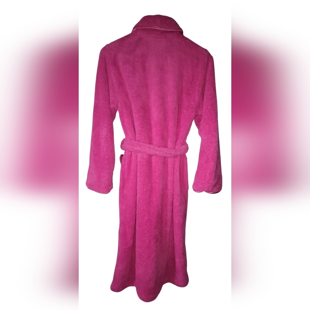 BATH & BODY WORKS ROBE VINTAGE 2004 LONG TURKEY S/M SMALL MEDIUM HOT PINK PLUSH - Picture 2 of 6